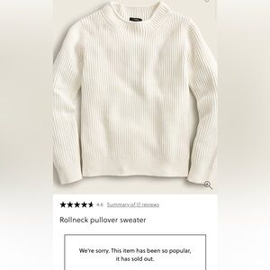 J. Crew Cream Rollneck Pullover Sweater